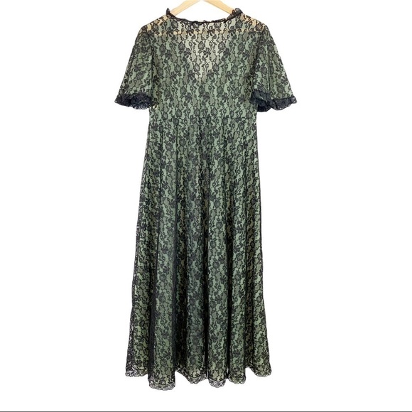 VintageTosca of California Peignoir House lace Midi Dress Size Medium - Picture 2 of 6